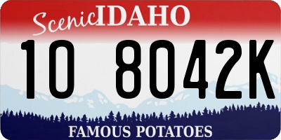 ID license plate 1O8042K