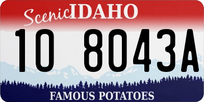 ID license plate 1O8043A