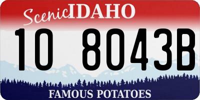ID license plate 1O8043B