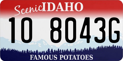 ID license plate 1O8043G