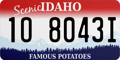 ID license plate 1O8043I