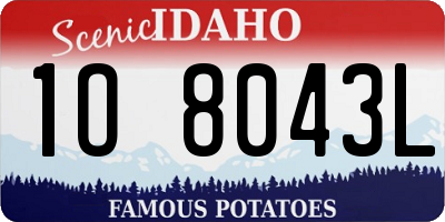 ID license plate 1O8043L