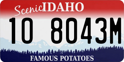ID license plate 1O8043M