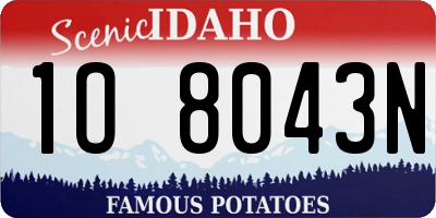 ID license plate 1O8043N