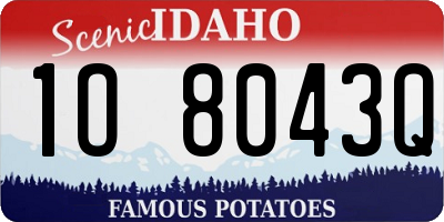 ID license plate 1O8043Q