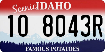 ID license plate 1O8043R