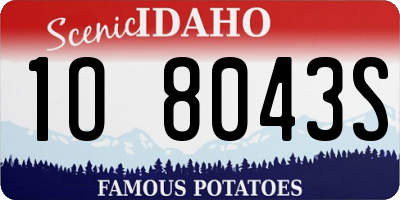 ID license plate 1O8043S