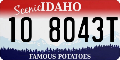 ID license plate 1O8043T