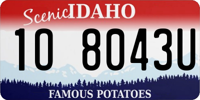 ID license plate 1O8043U