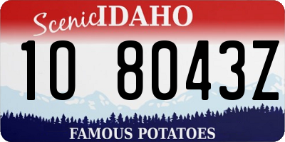 ID license plate 1O8043Z