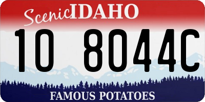 ID license plate 1O8044C