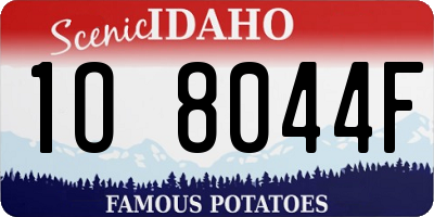 ID license plate 1O8044F