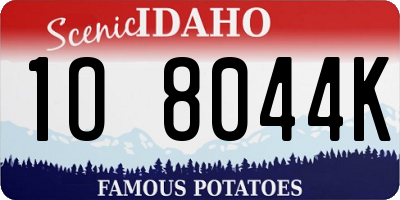 ID license plate 1O8044K