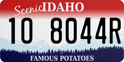 ID license plate 1O8044R