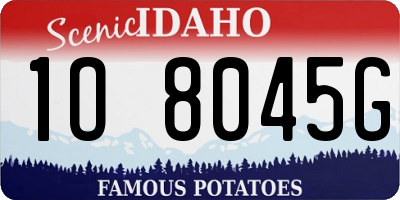 ID license plate 1O8045G