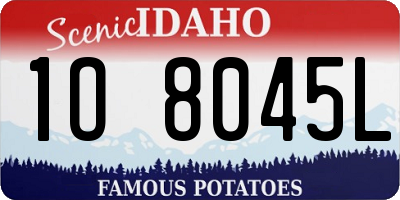 ID license plate 1O8045L