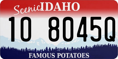 ID license plate 1O8045Q