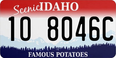 ID license plate 1O8046C