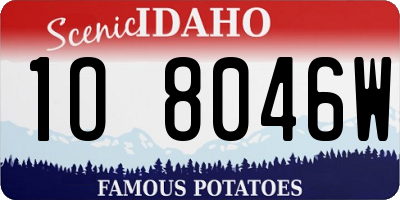 ID license plate 1O8046W
