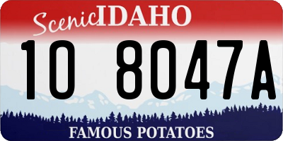 ID license plate 1O8047A