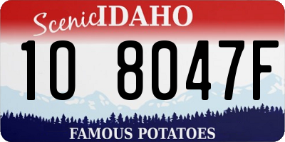 ID license plate 1O8047F