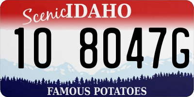 ID license plate 1O8047G