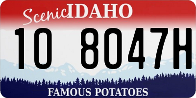 ID license plate 1O8047H