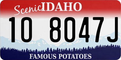 ID license plate 1O8047J