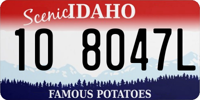 ID license plate 1O8047L
