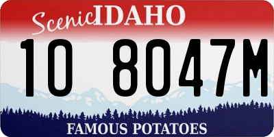 ID license plate 1O8047M