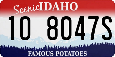 ID license plate 1O8047S