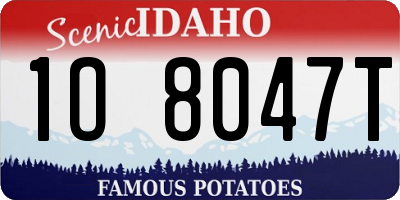 ID license plate 1O8047T