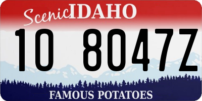 ID license plate 1O8047Z