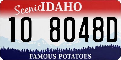 ID license plate 1O8048D