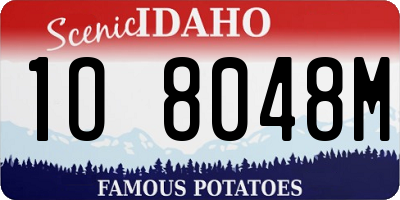 ID license plate 1O8048M