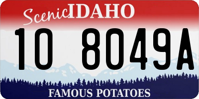 ID license plate 1O8049A