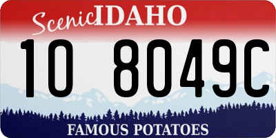 ID license plate 1O8049C