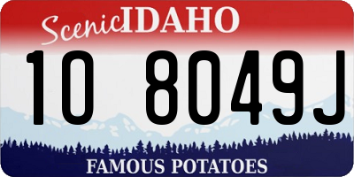 ID license plate 1O8049J