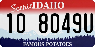 ID license plate 1O8049U