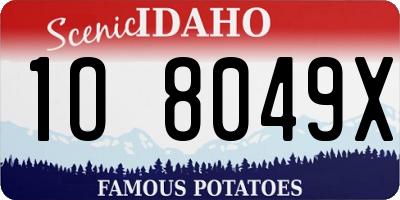 ID license plate 1O8049X