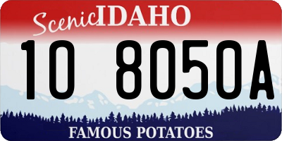 ID license plate 1O8050A