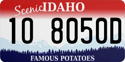 ID license plate 1O8050D