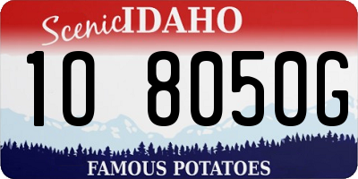 ID license plate 1O8050G