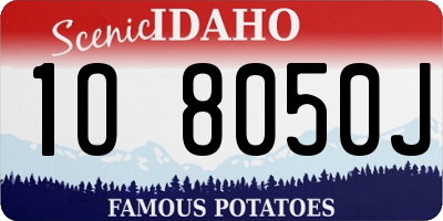 ID license plate 1O8050J