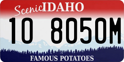 ID license plate 1O8050M