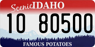 ID license plate 1O8050O