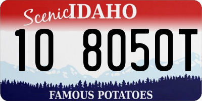 ID license plate 1O8050T