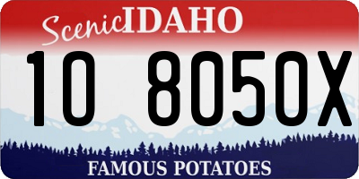 ID license plate 1O8050X