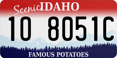 ID license plate 1O8051C