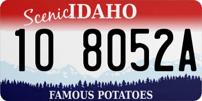 ID license plate 1O8052A